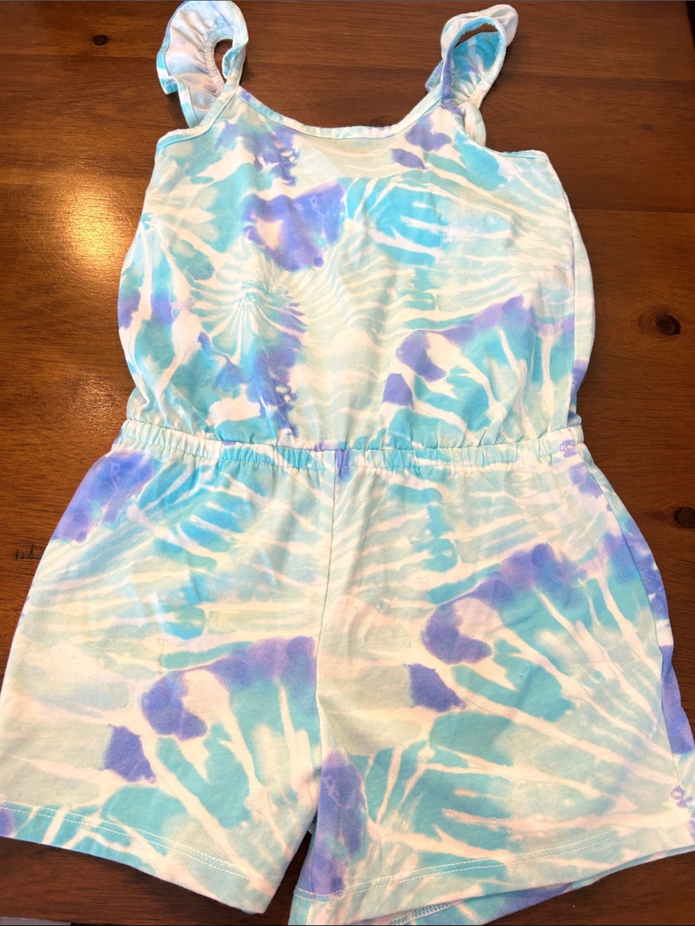 Girls Blue & Purple Tie-Dye Romper-Children’s Place size medium (7/8)